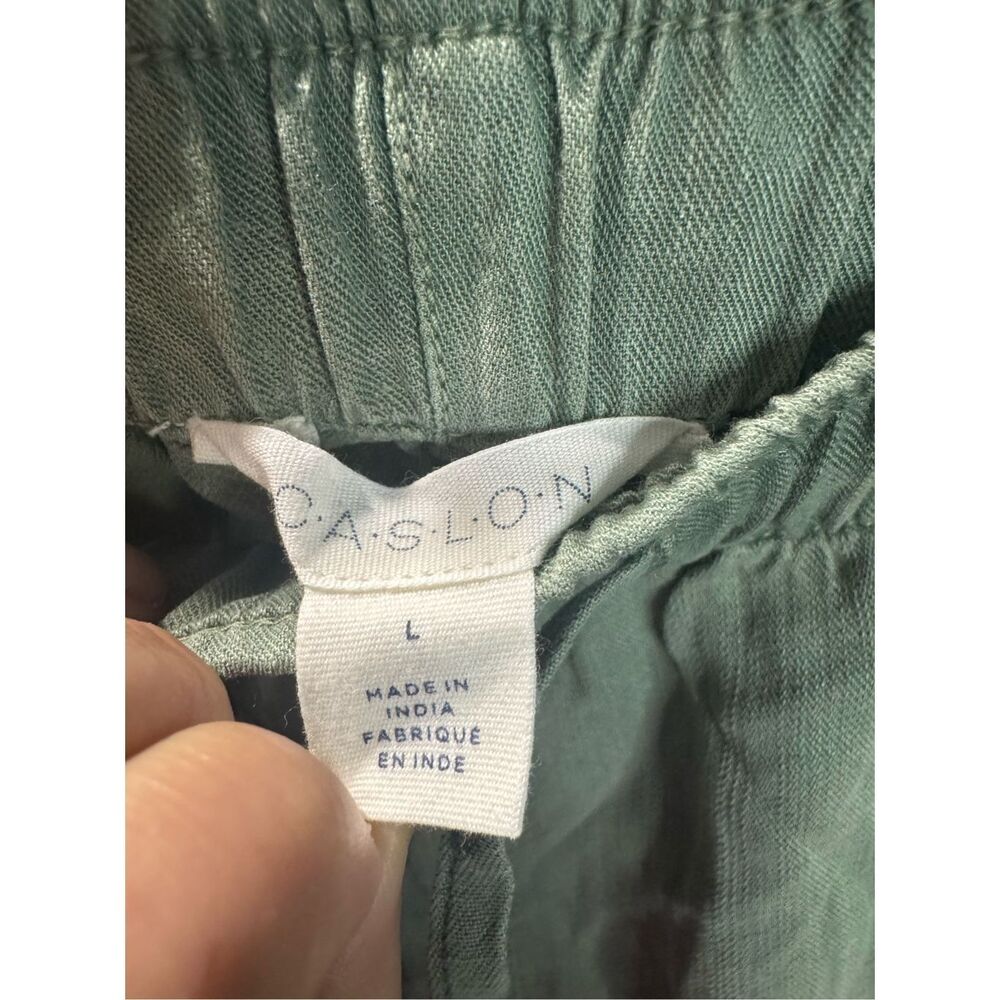 Caslon Sage Green Linen Blend Drawstring Pants Women’s Size L NWOT Relaxed Fit - Picture 2 of 9